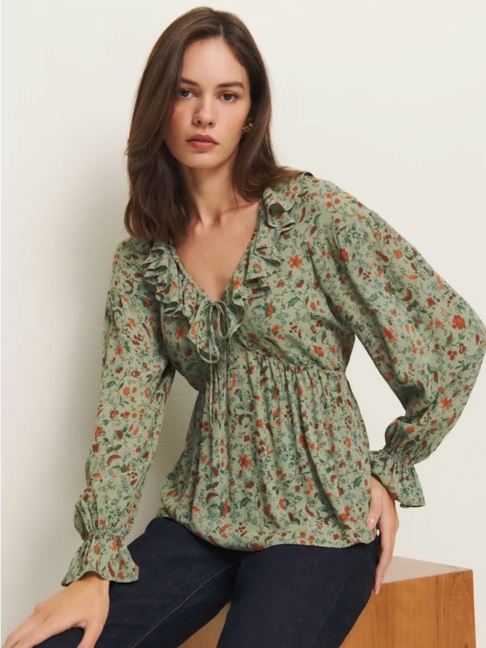 Wyn Floral Ruffled Top